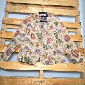 Vintage Floral Tapestry Blazer Size:XL